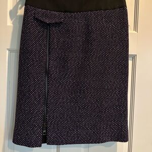 Per Se Black and Purple Knee-Length Pencil Skirt with Slit